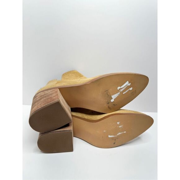 BP Boots Womens‎ Size 9.5 Taupe Block Heel Cut Out Western Ankle Zip Booties - Picture 9 of 9